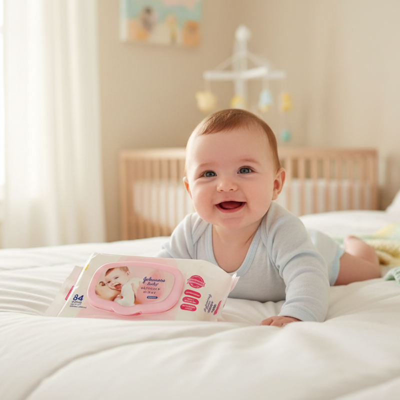 Johnson’s Baby Wipes Gentle 84 Pcs – Soft, Alcohol-Free, Dermatologically Tested Wipes for Newborn