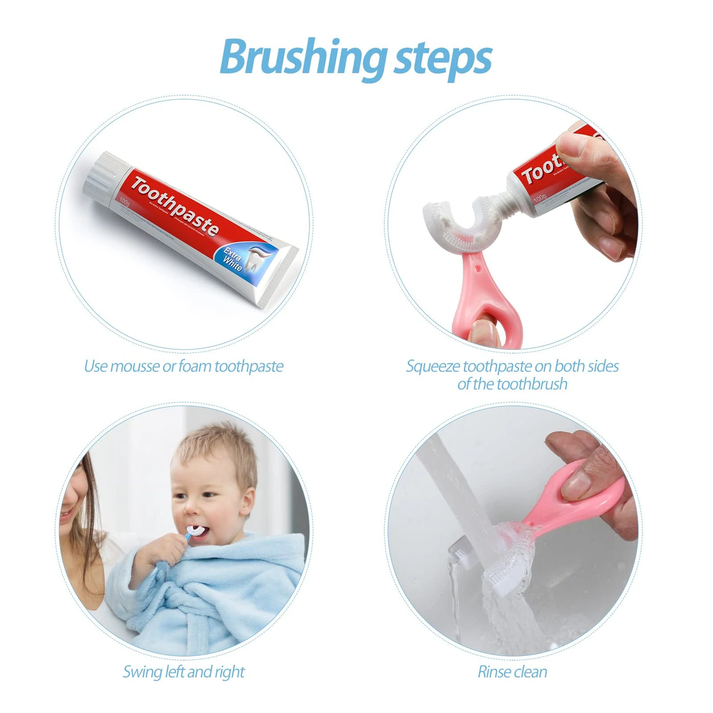 360 Degree U-Shaped Baby Toothbrush Children Child Toothbrush